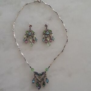 Sweet Romance, Multicolor Boutique Gemstone Necklace & Earrings Set, 2005
